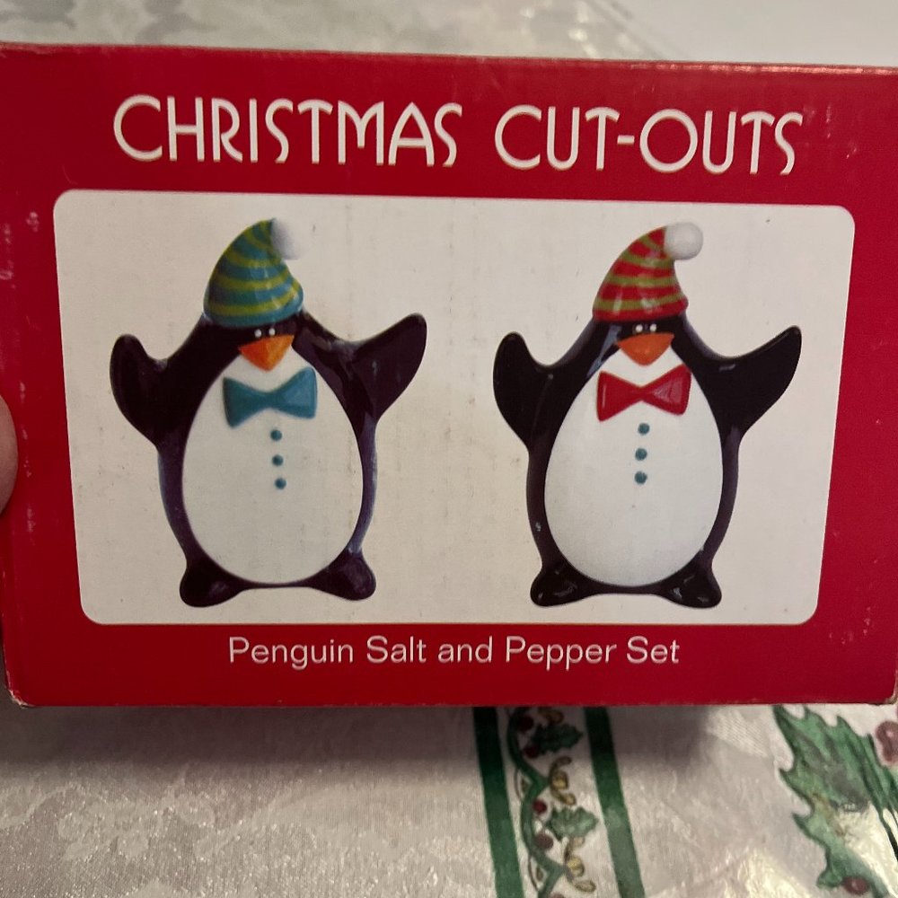 New in the box Salt & Pepper Penguin Christmas Shakers